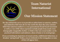 TNI Team Naturist Discord 2 -Mission Statement- 